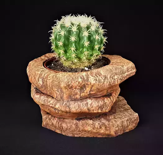 Flower-pot holder Rock 3D print model