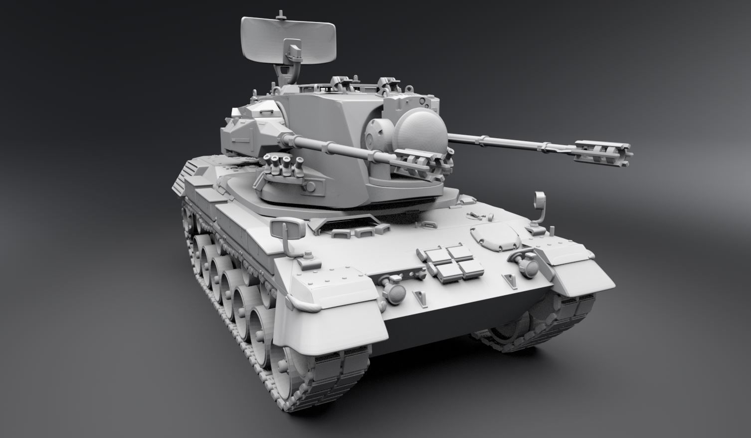 Flakpanzar Gepard Scale Model 3D model 3D printable | CGTrader