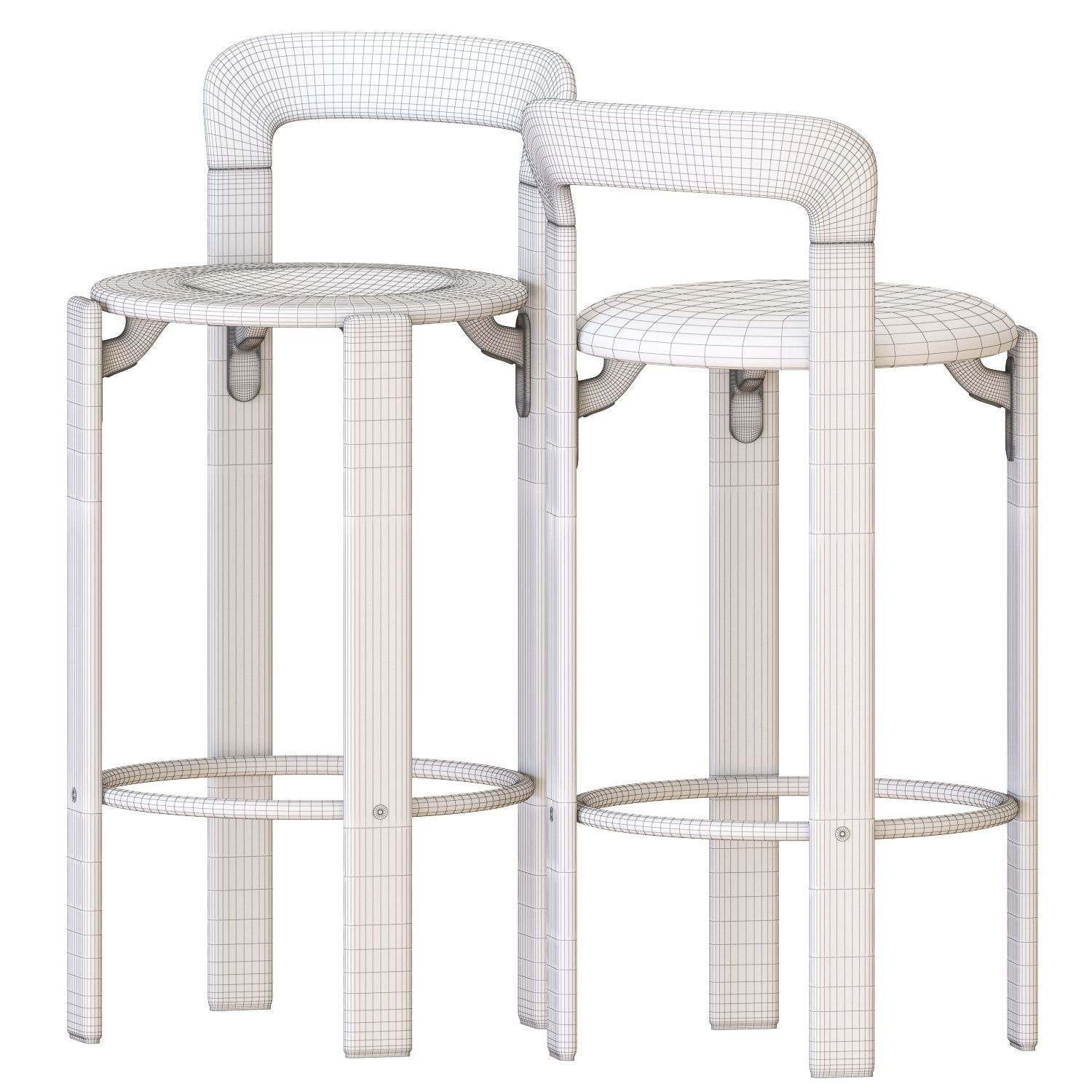 Hay Rey Bar Stools 3D model_6