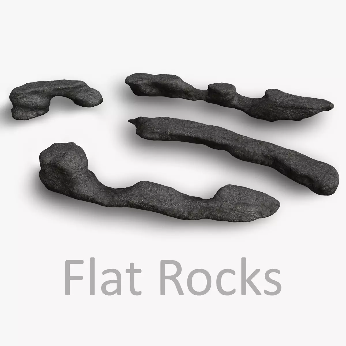 Long Flat Rocks Free low-poly 3D model_0