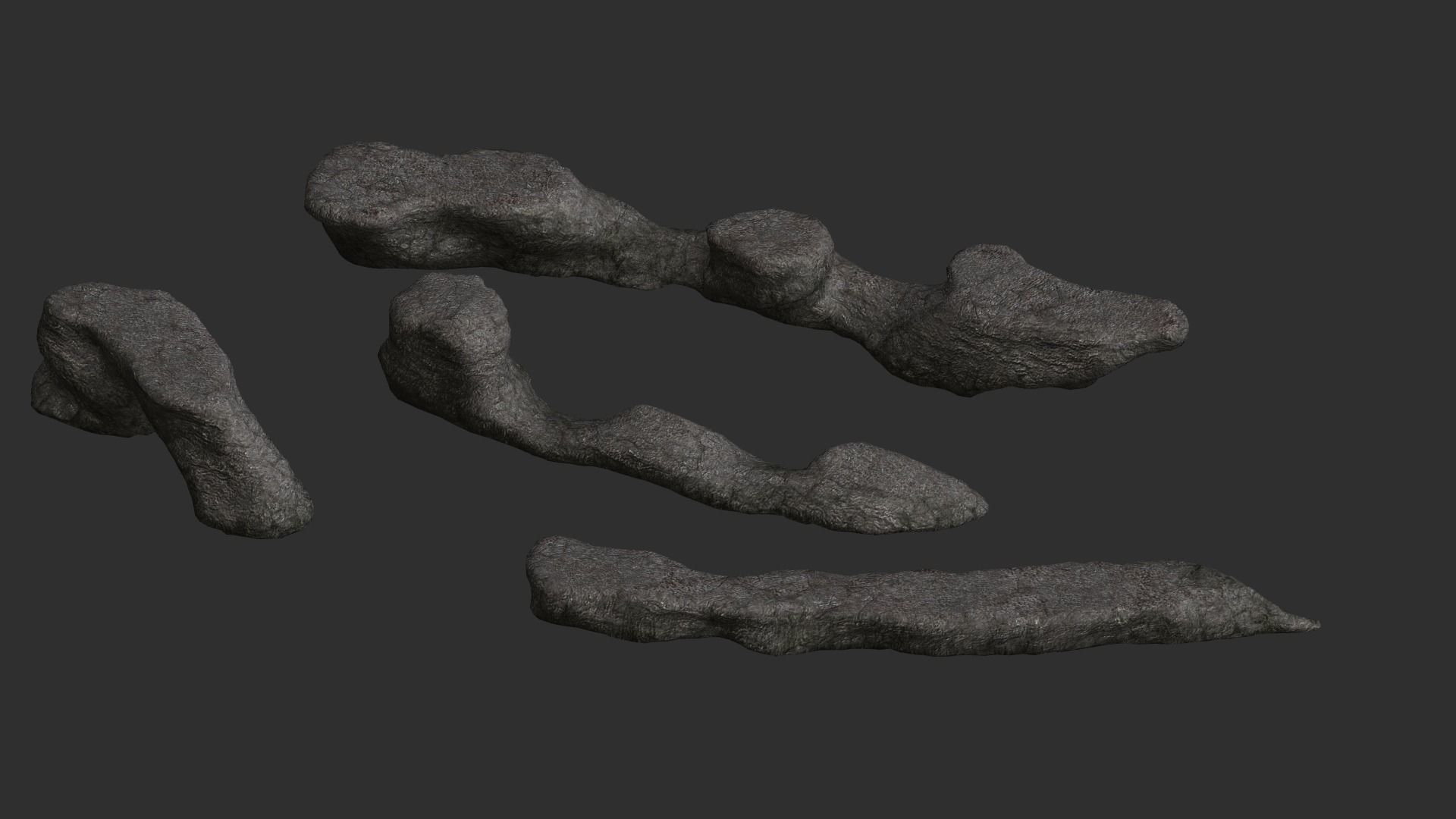 Long Flat Rocks Free low-poly 3D model_12