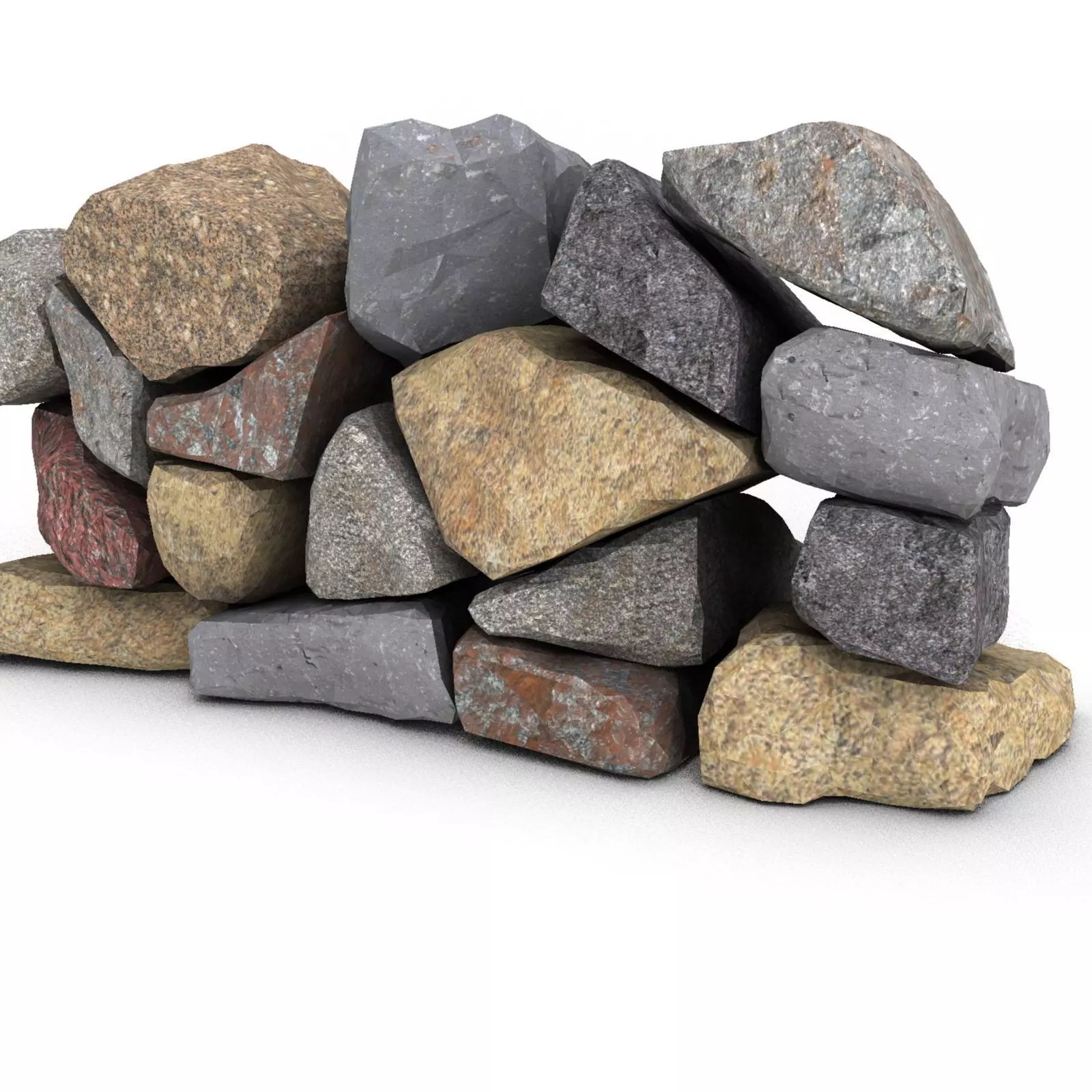 Stone Wall 3d Model 01 3D model_0