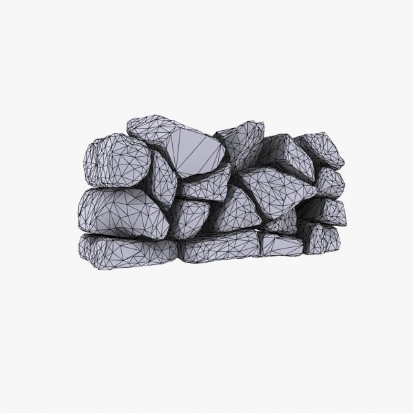 Stone Wall 3d Model 01 3D model_1