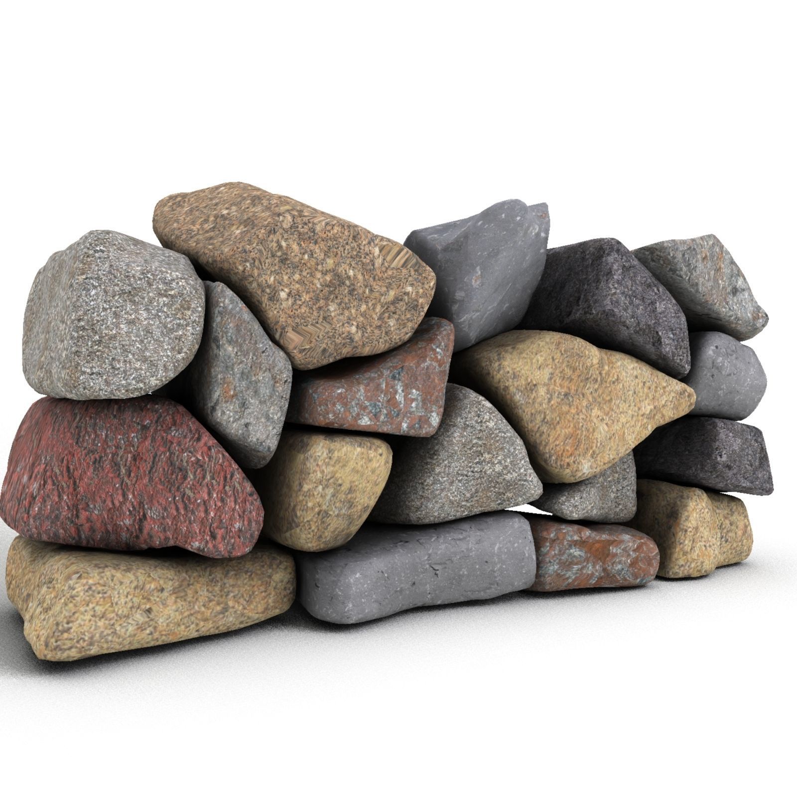 Stone Wall 3d Model 01 3D model_4