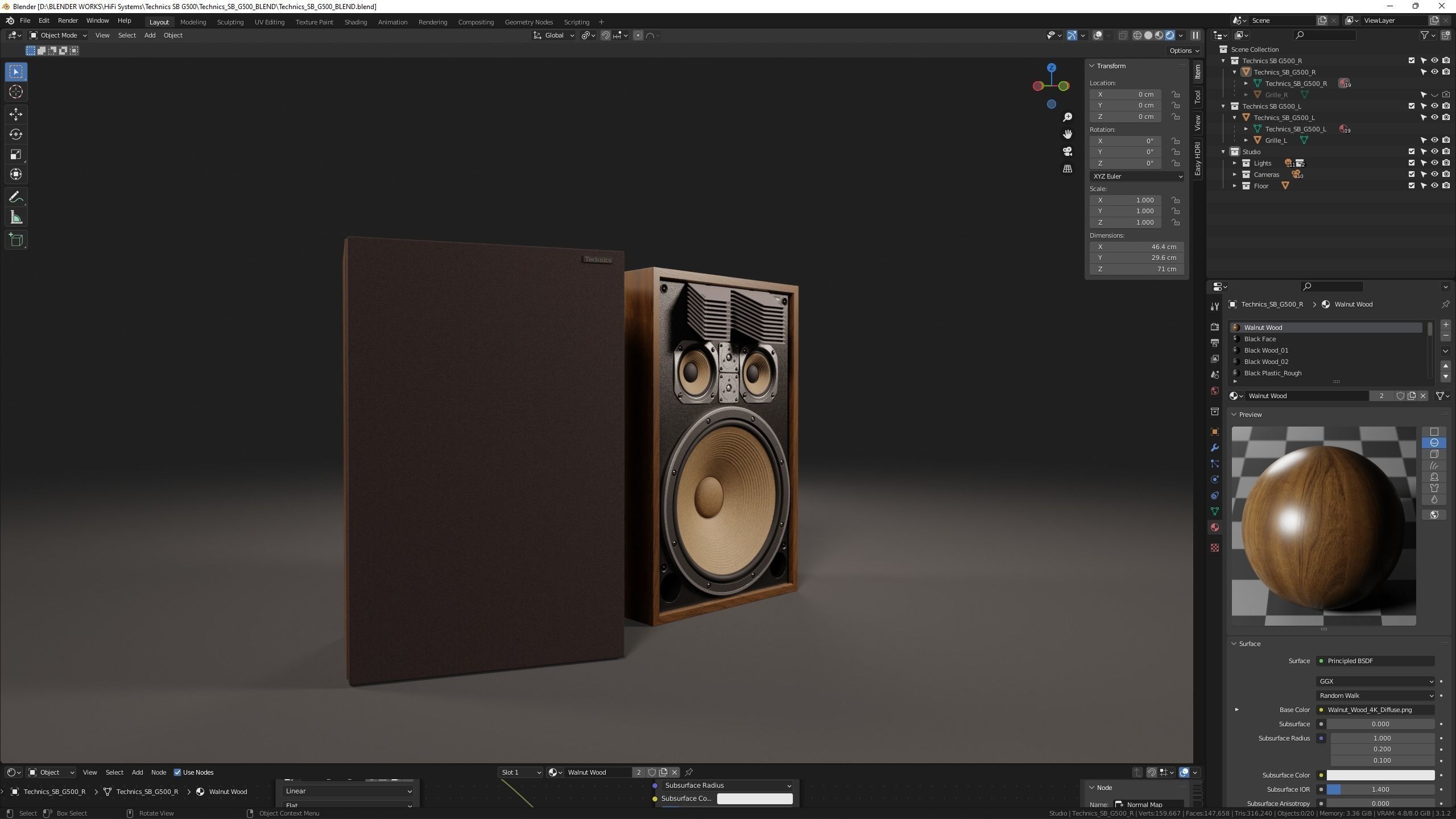 Technics SB G500 Loudspeaker 3D model_13