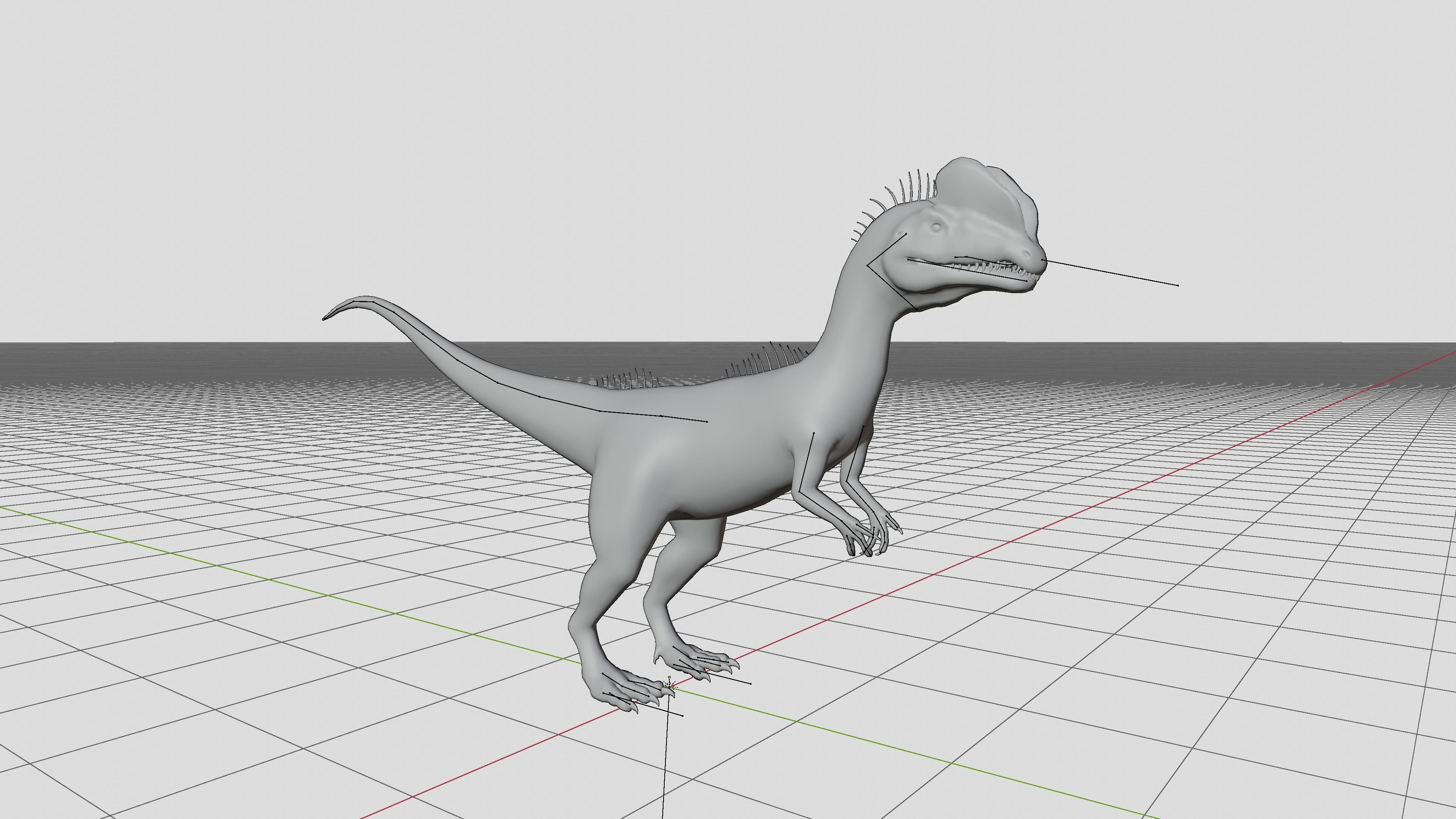 Dilophosaurus 3D Model dinosaur Low-poly 3D model_21