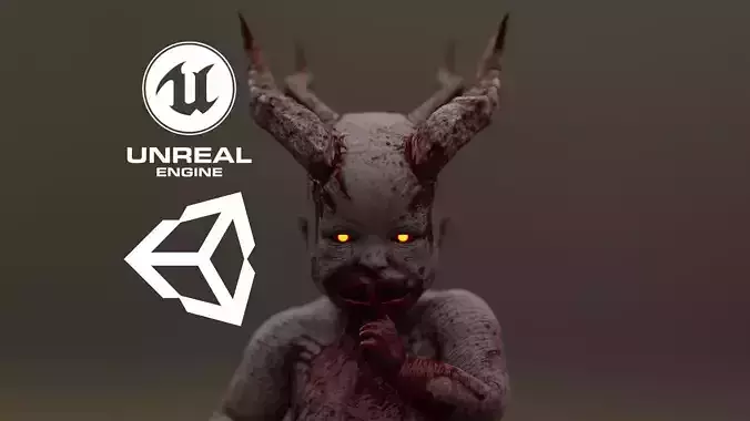 Baby Demon Low-poly 3D model