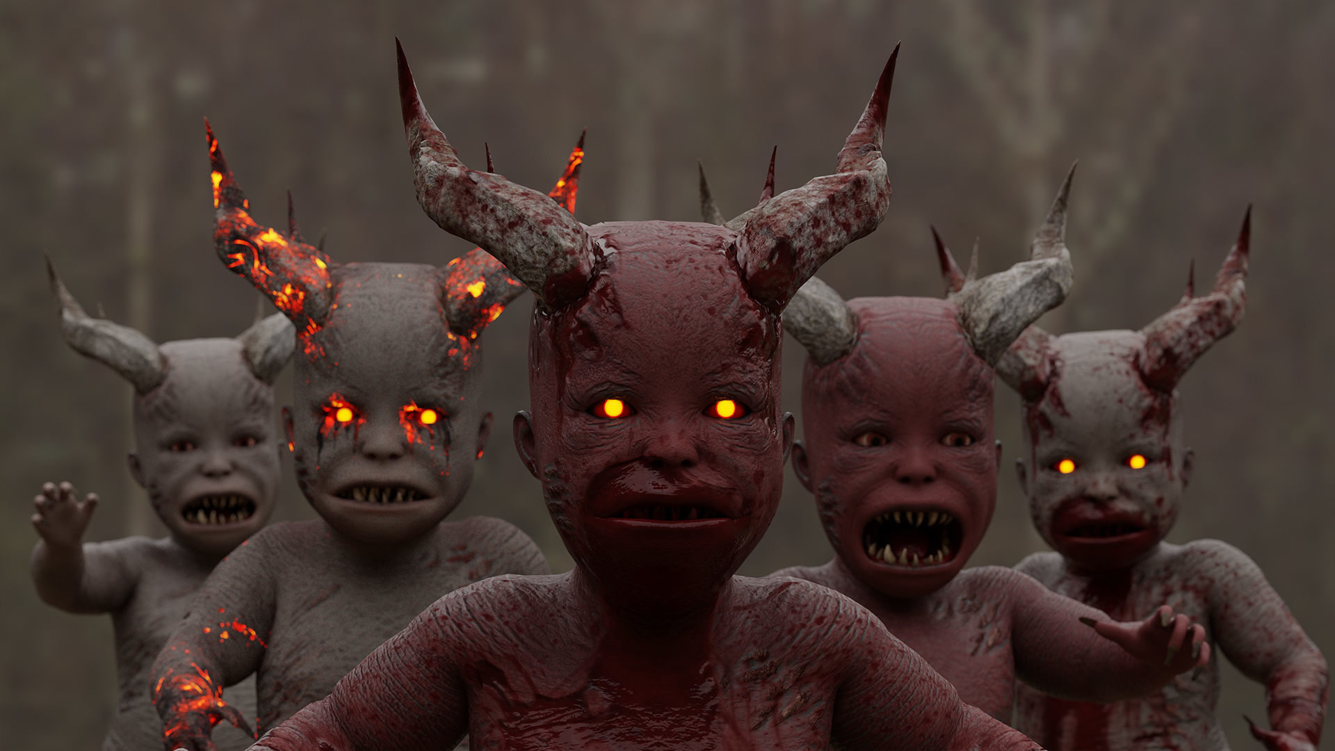 Baby Demon Low-poly 3D model_7