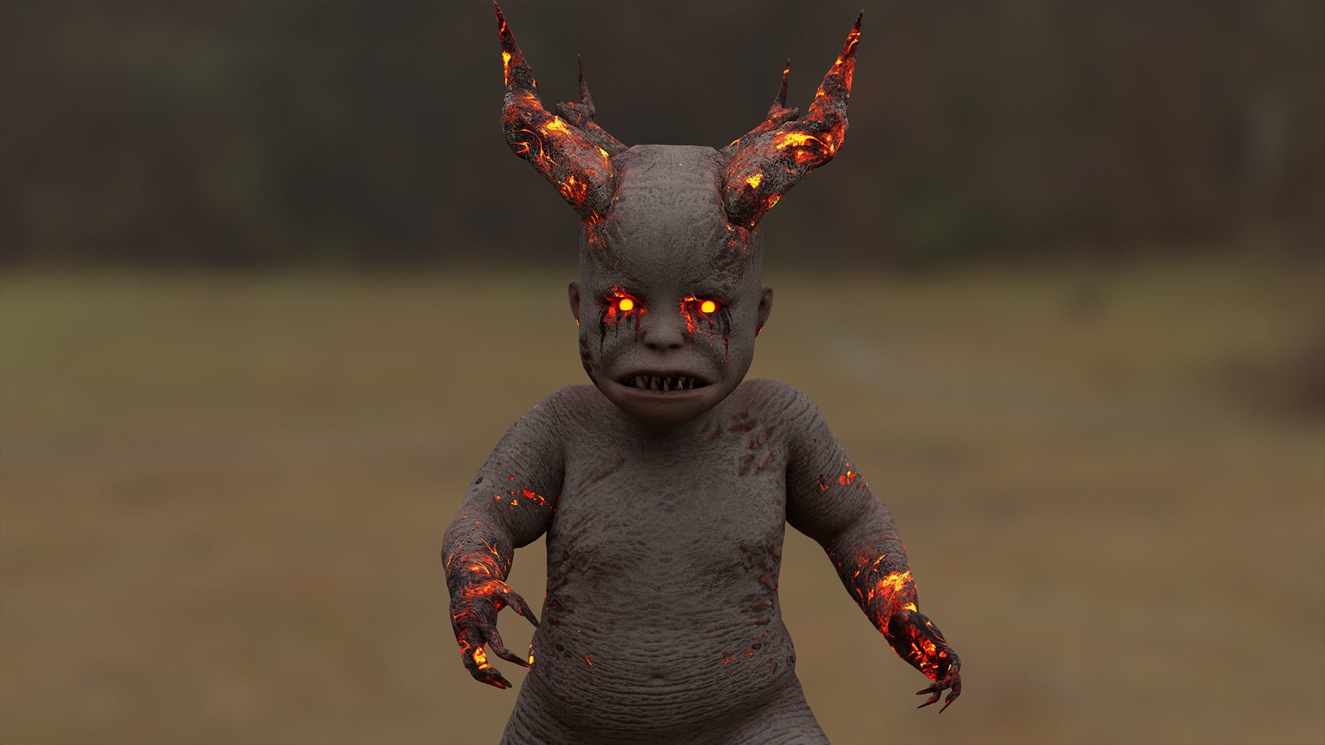 Baby Demon Low-poly 3D model_2