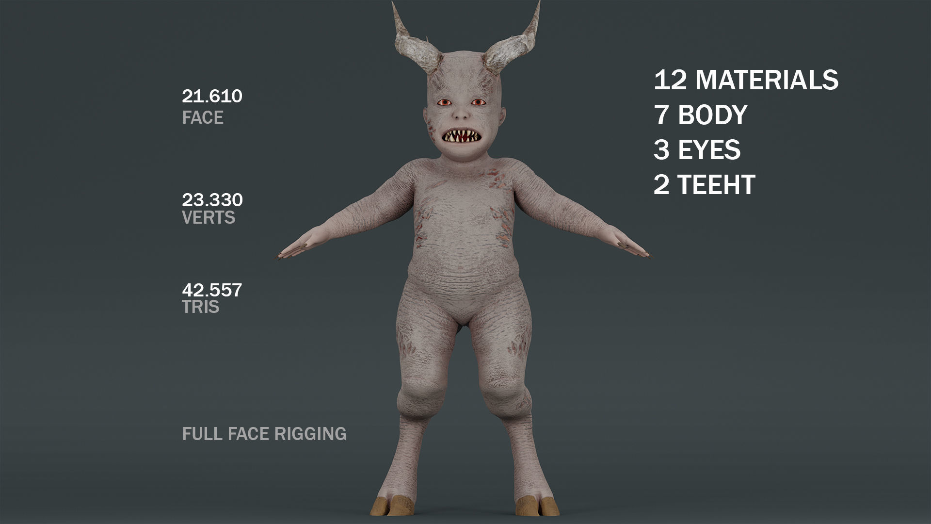 Baby Demon Low-poly 3D model_15