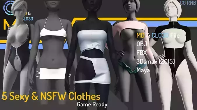 5 Sexy And NSFW Clothes  - Game Ready