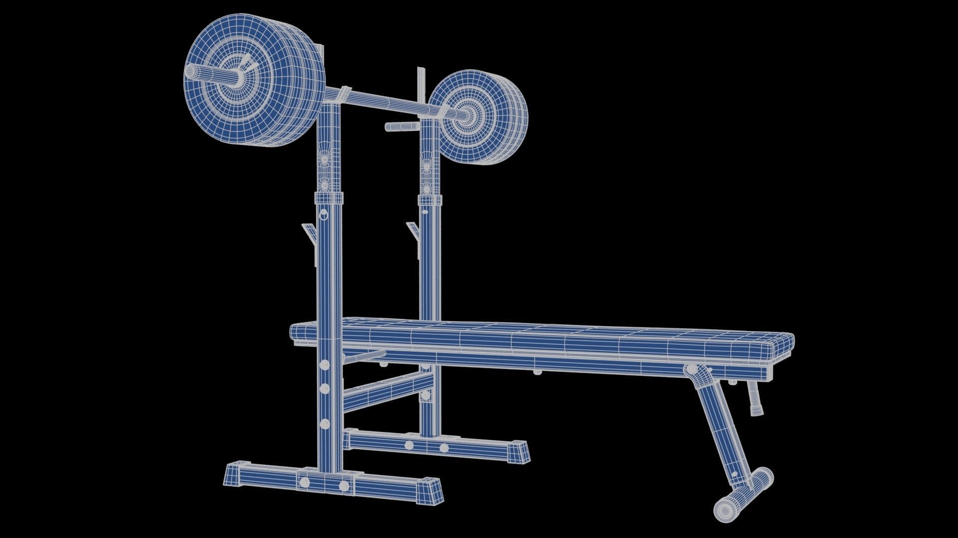 Barbell with Bench 3D model_23