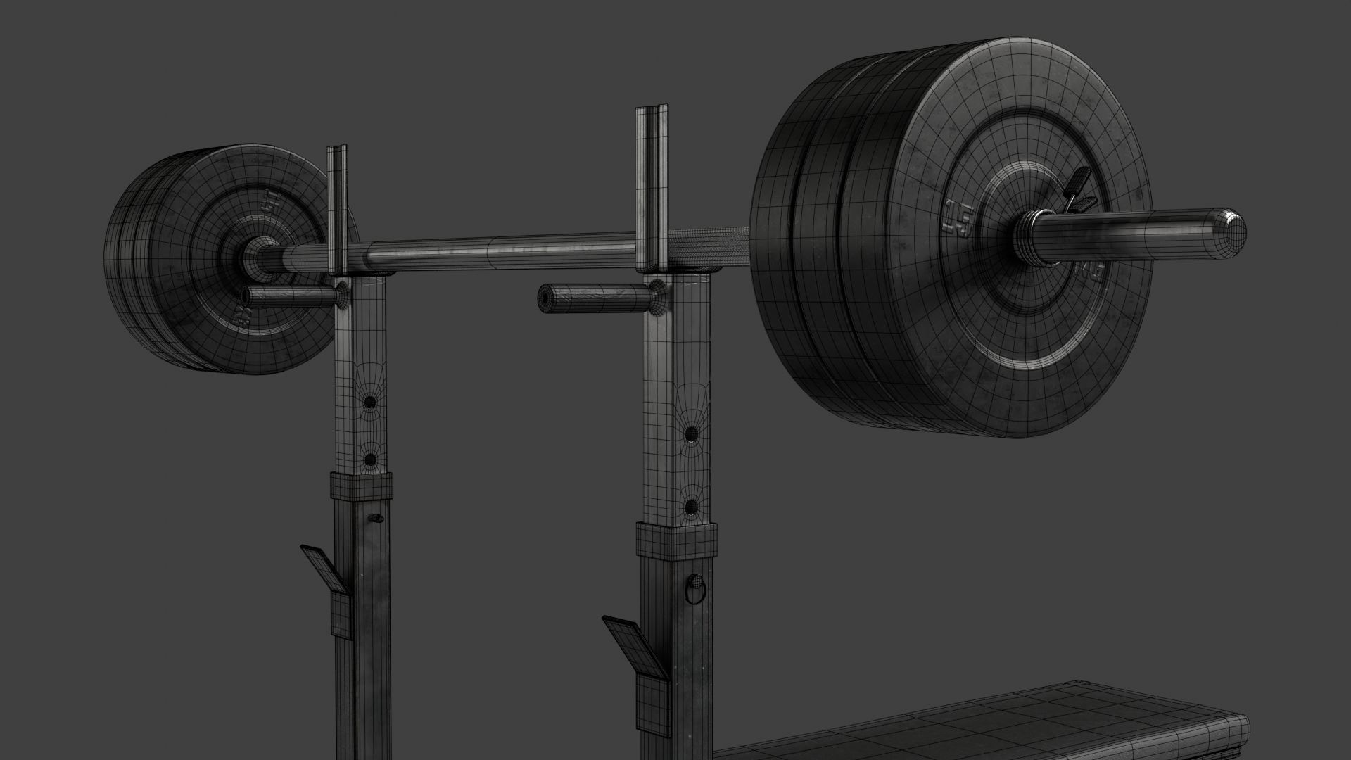 Barbell with Bench 3D model_17