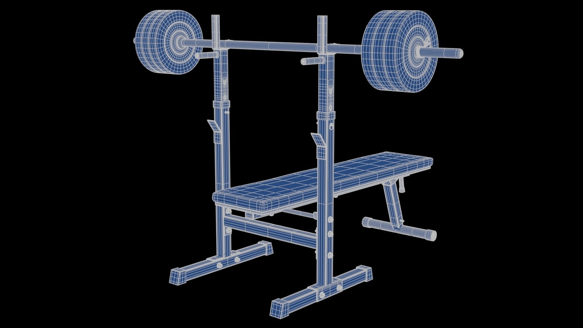 Barbell with Bench 3D model_21