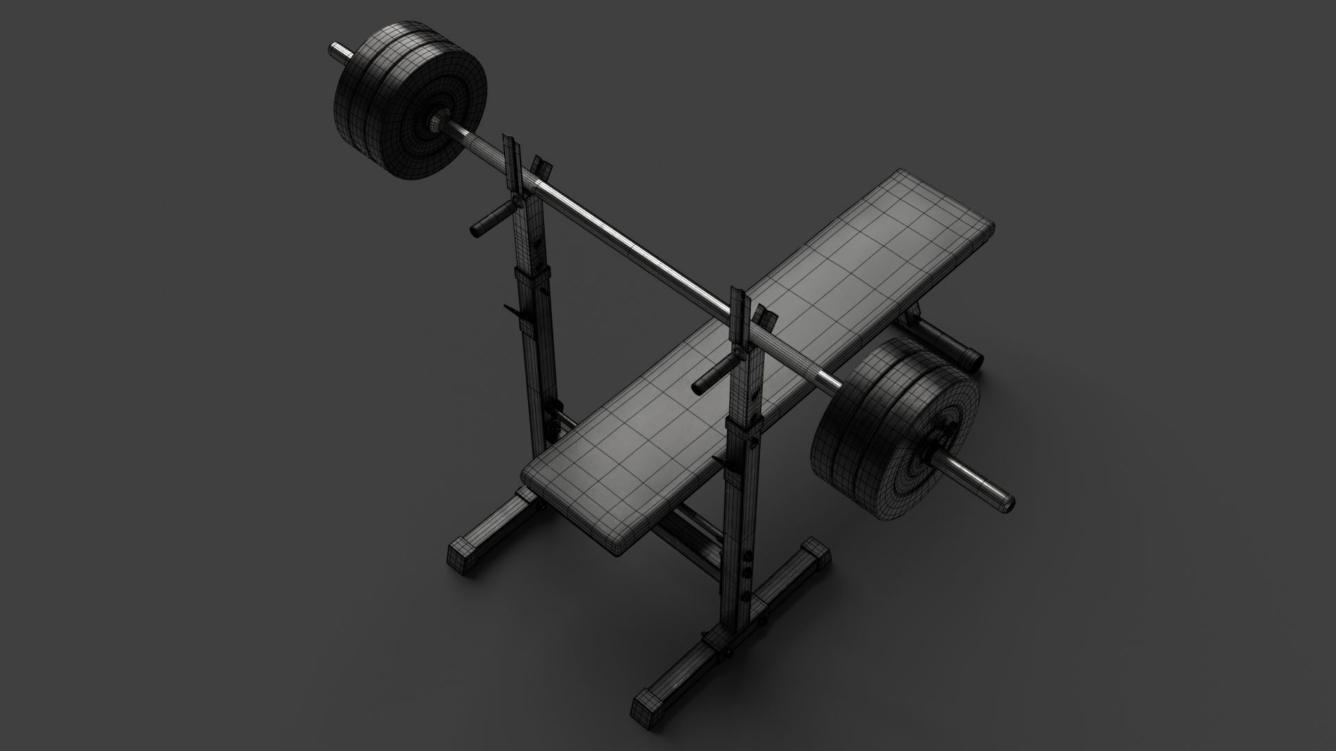Barbell with Bench 3D model_14