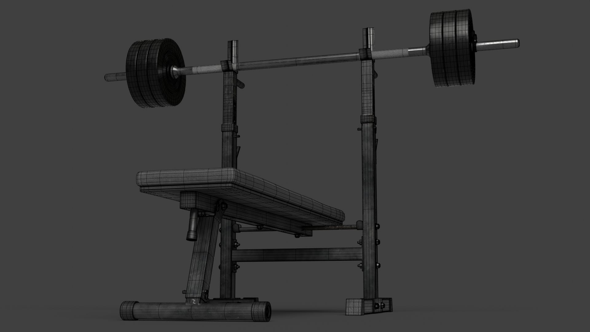 Barbell with Bench 3D model_19