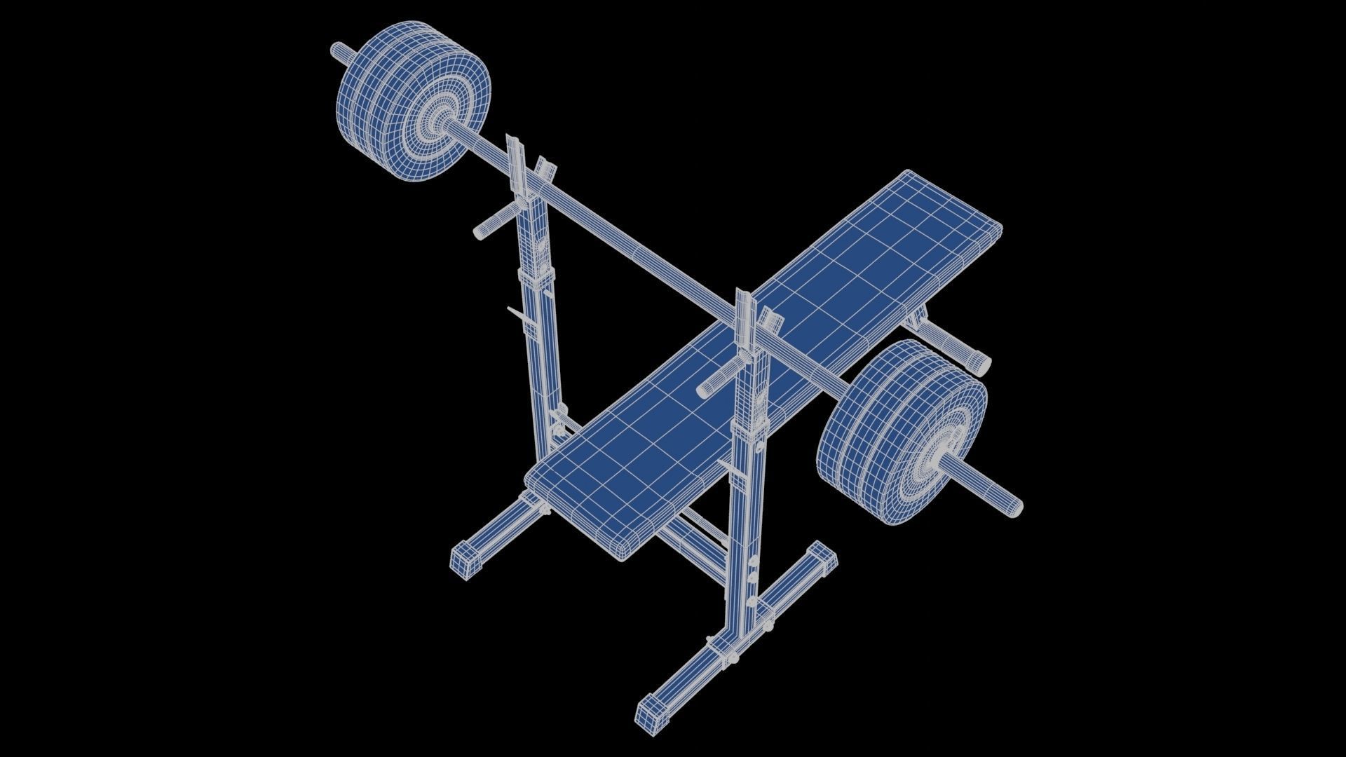 Barbell with Bench 3D model_24