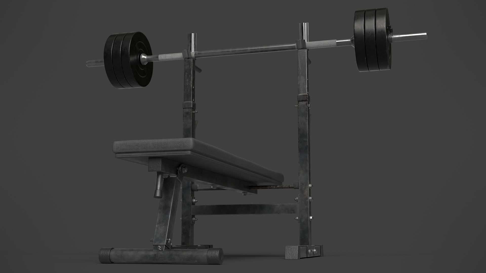 Barbell with Bench 3D model_9