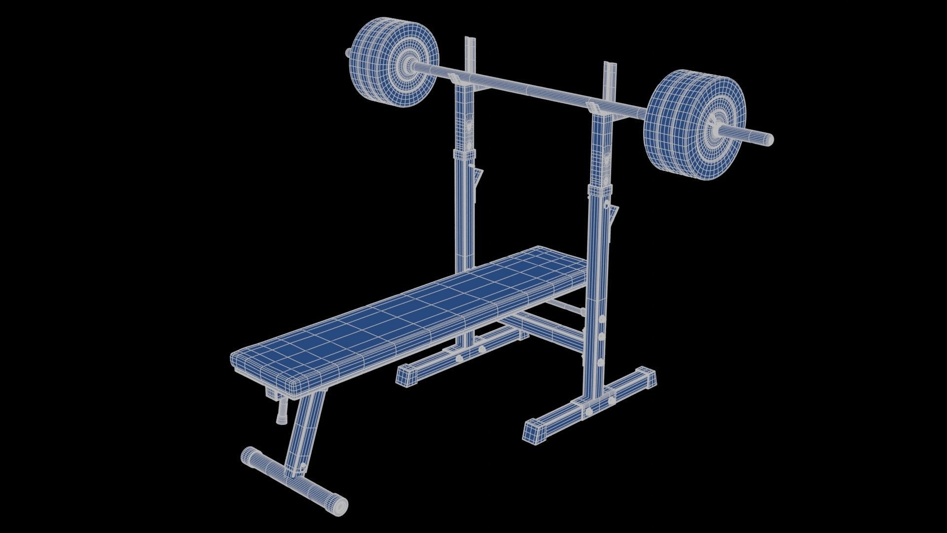 Barbell with Bench 3D model_20