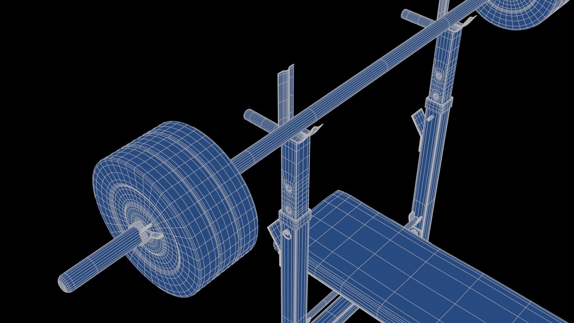 Barbell with Bench 3D model_28