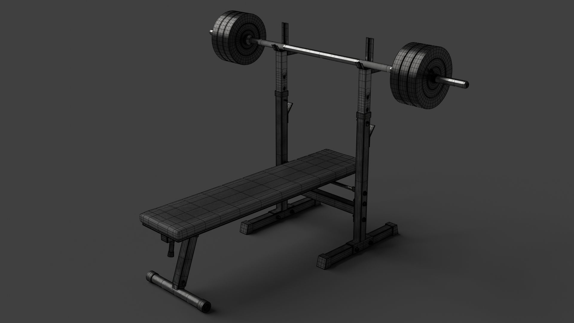 Barbell with Bench 3D model_10