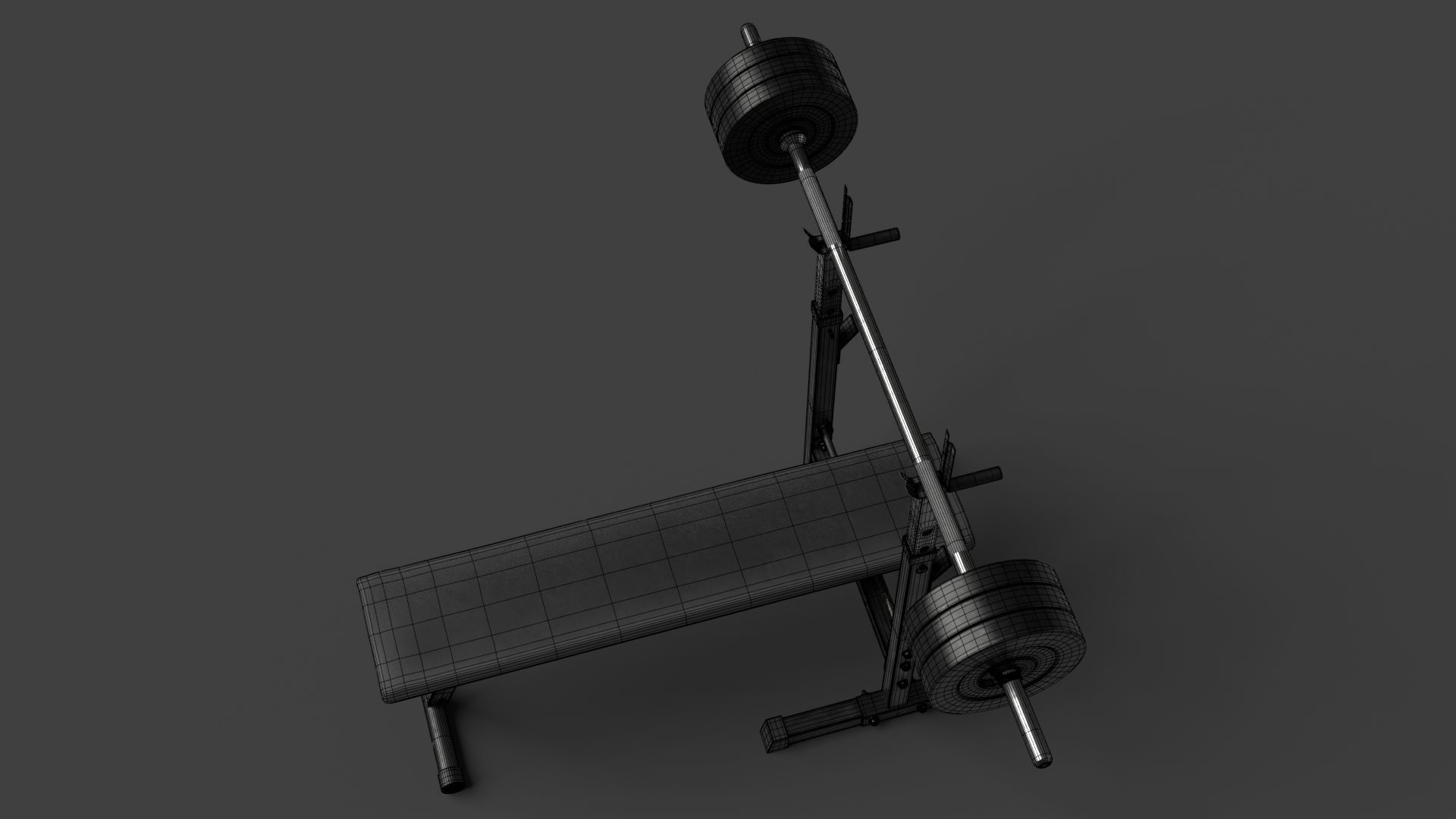 Barbell with Bench 3D model_12