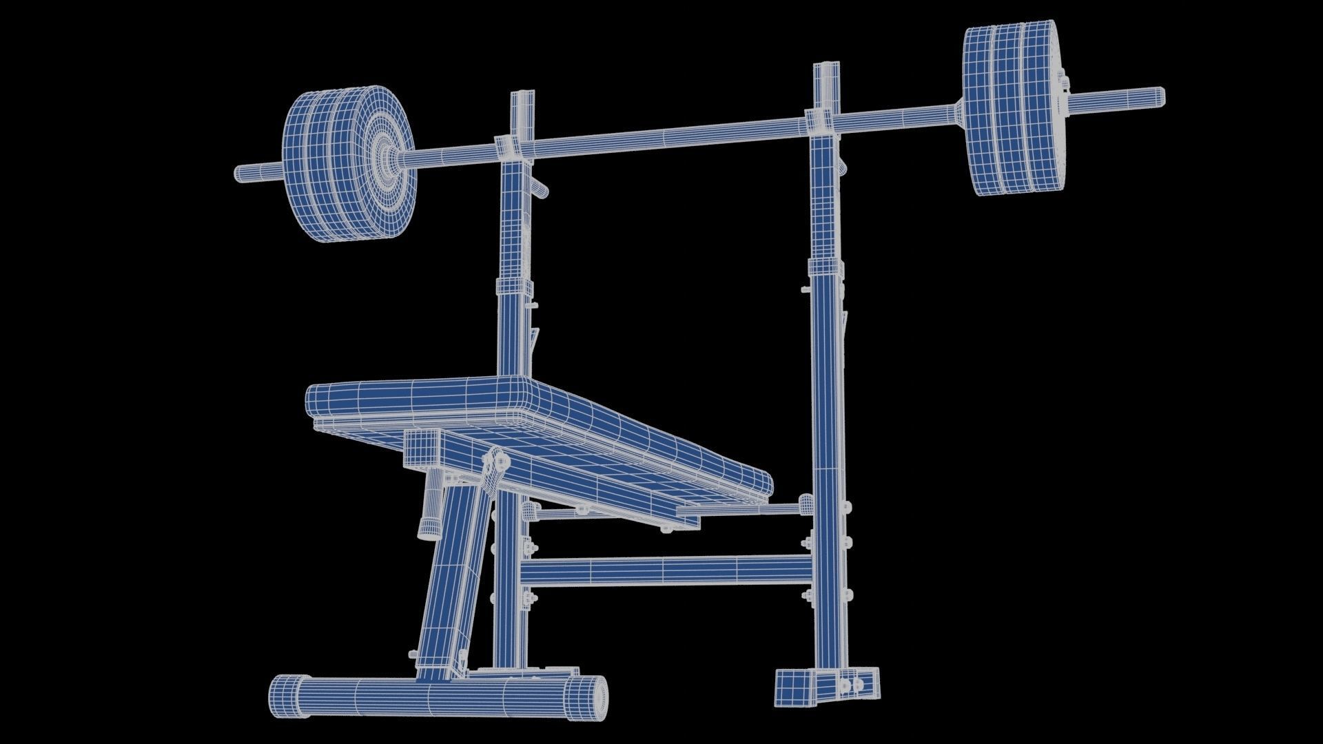 Barbell with Bench 3D model_29