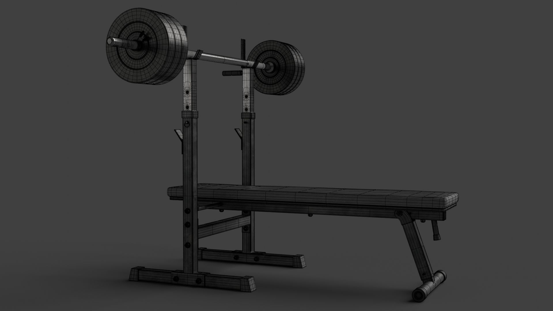 Barbell with Bench 3D model_13