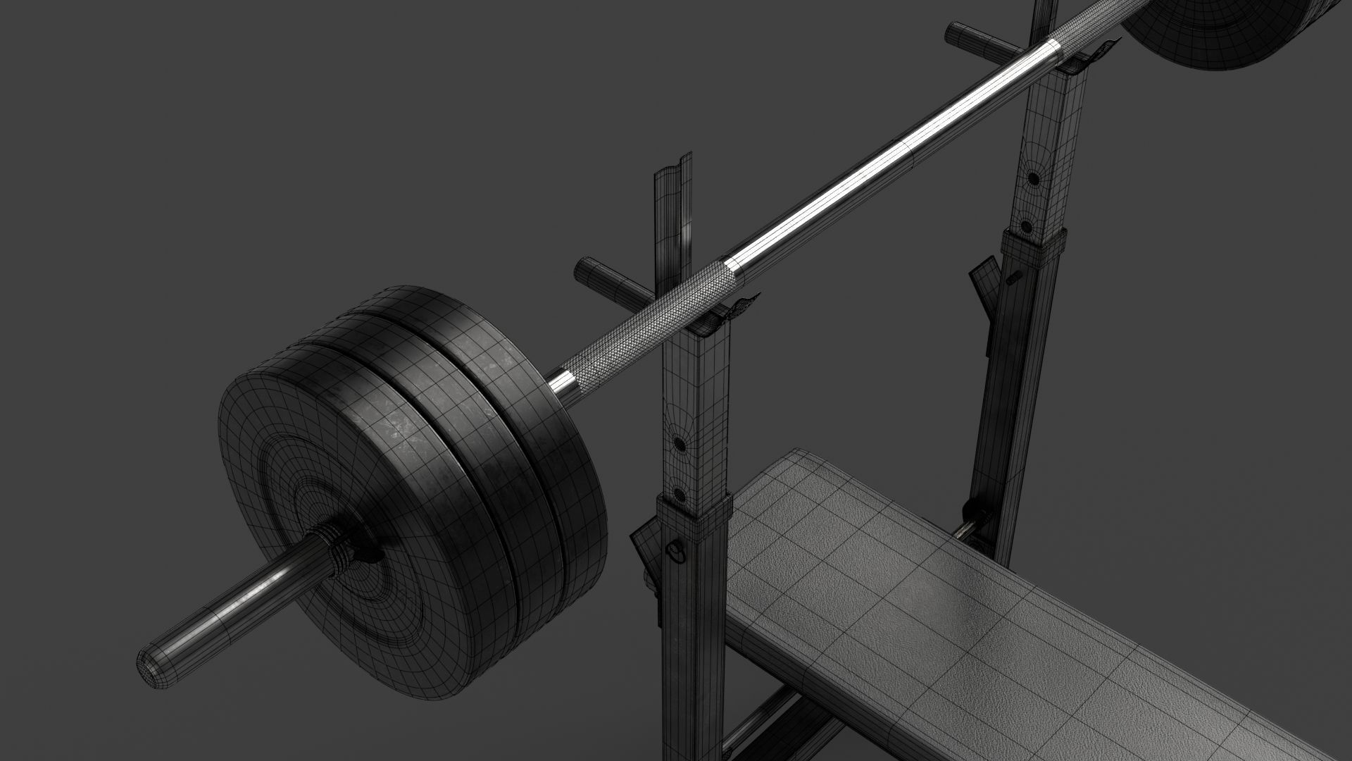 Barbell with Bench 3D model_18