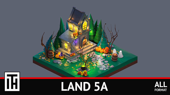 land 5A Low-poly 3D model