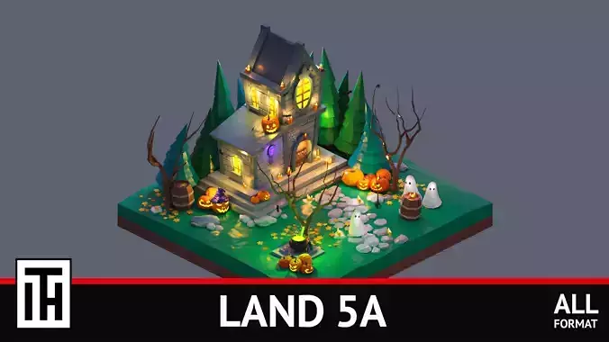 land 5A Low-poly 3D model