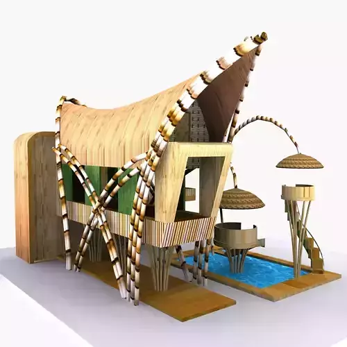 Bamboo House 3d Model