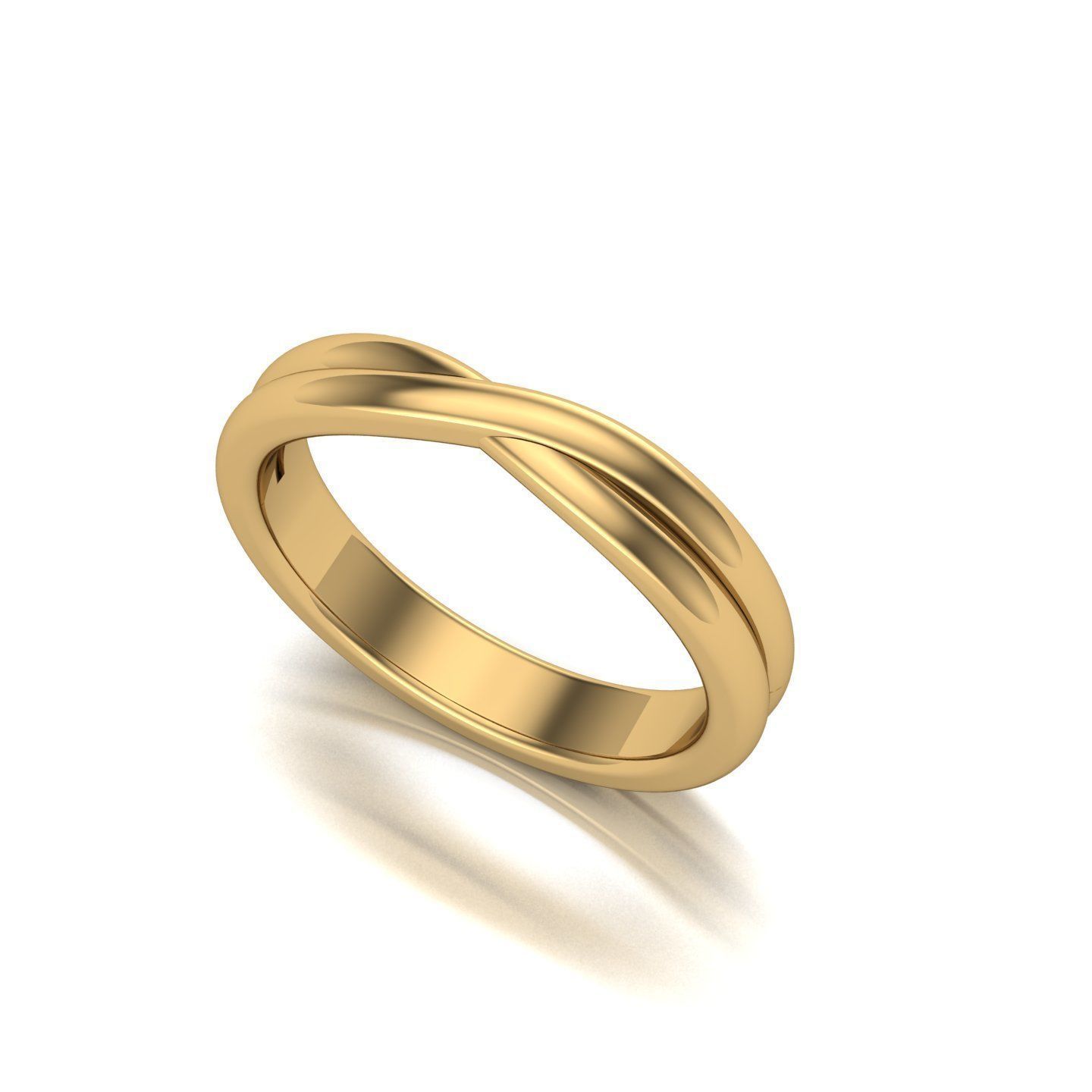 Twisted wedding band  3D print model_1