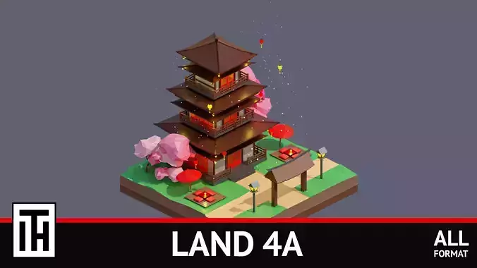 land 4A Low-poly 3D model