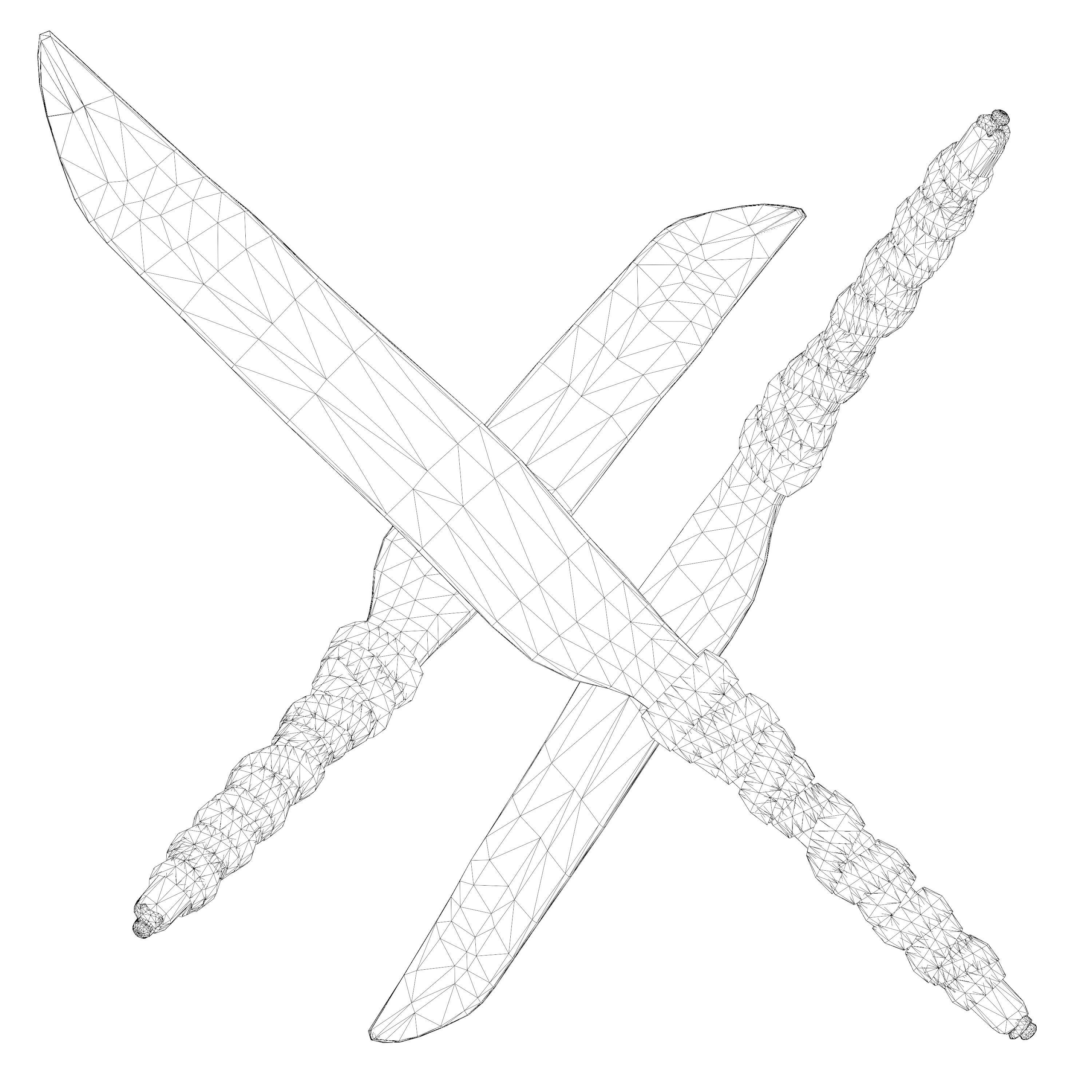 Knife Mark III Low-poly 3D model_8