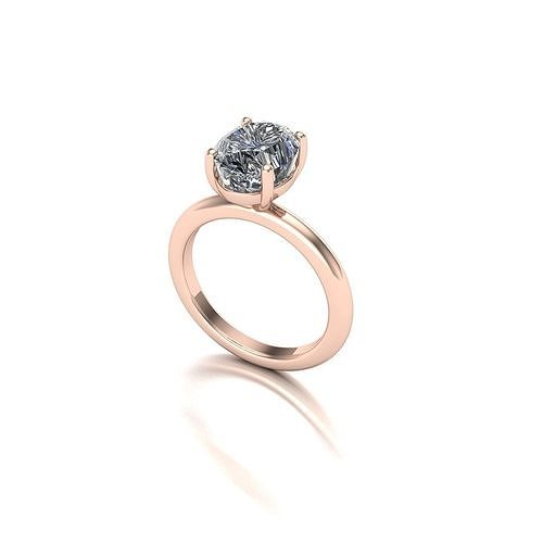 Solitaire engagement ring  3D print model