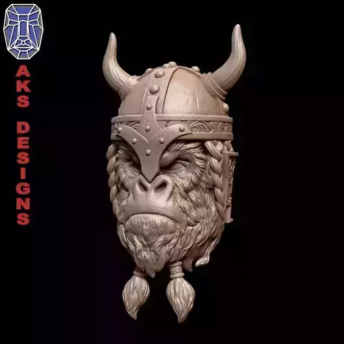Ancient viking warrior guerilla Bas relief wall decoration 3D print model