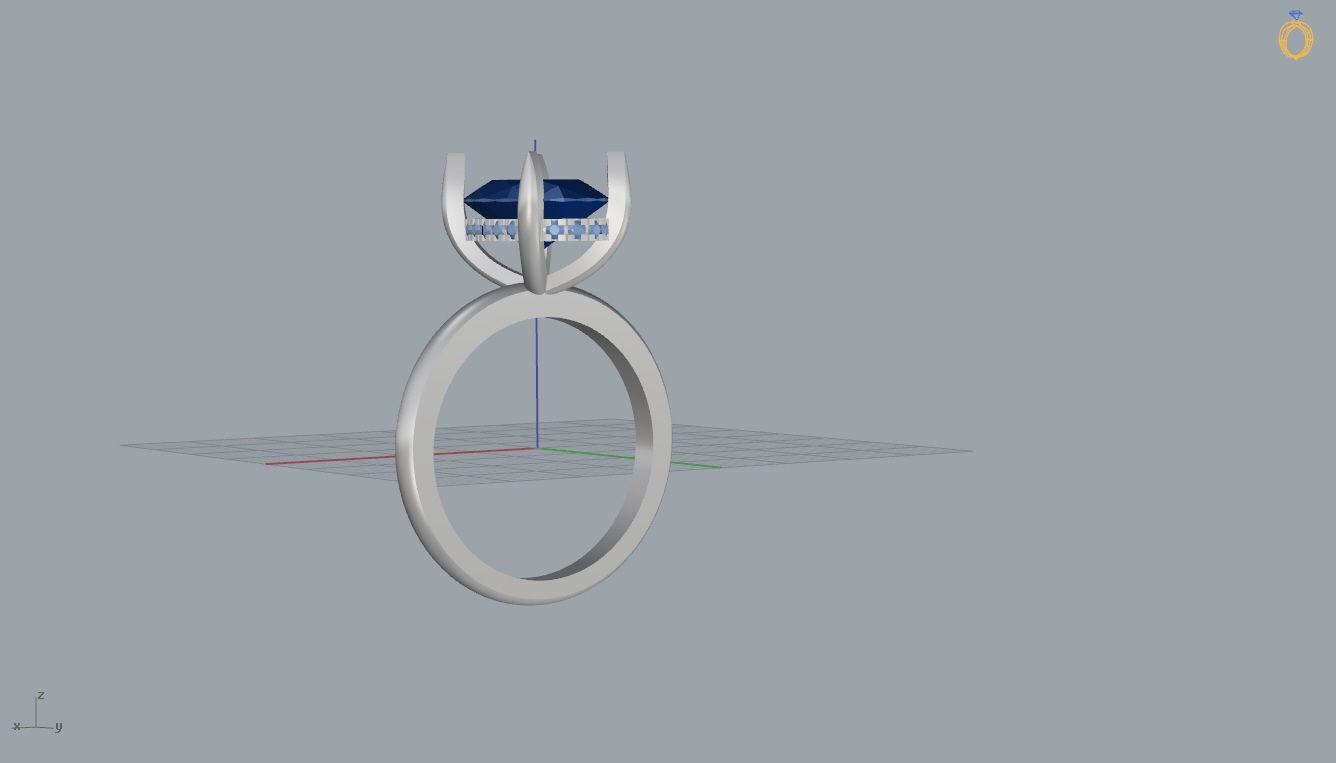 Solitaire engagement ring with hidden halo 3D print model_6