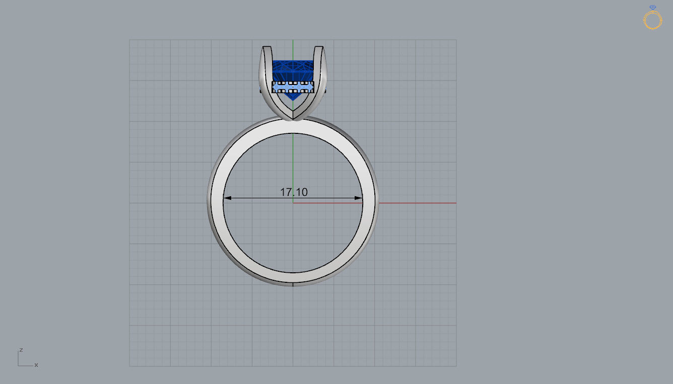 Solitaire engagement ring with hidden halo 3D print model_4