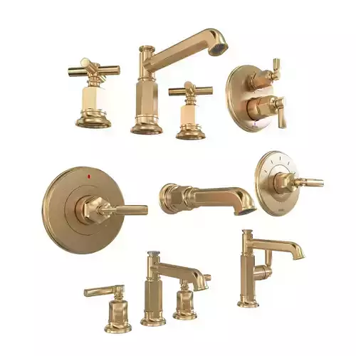 Brizo INVARI Widespread Lavatory Faucet Column Spout Less   3D model