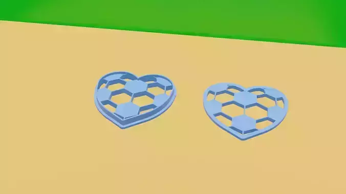 Soccer Heart Ball Cookie Cutter 3D print model
