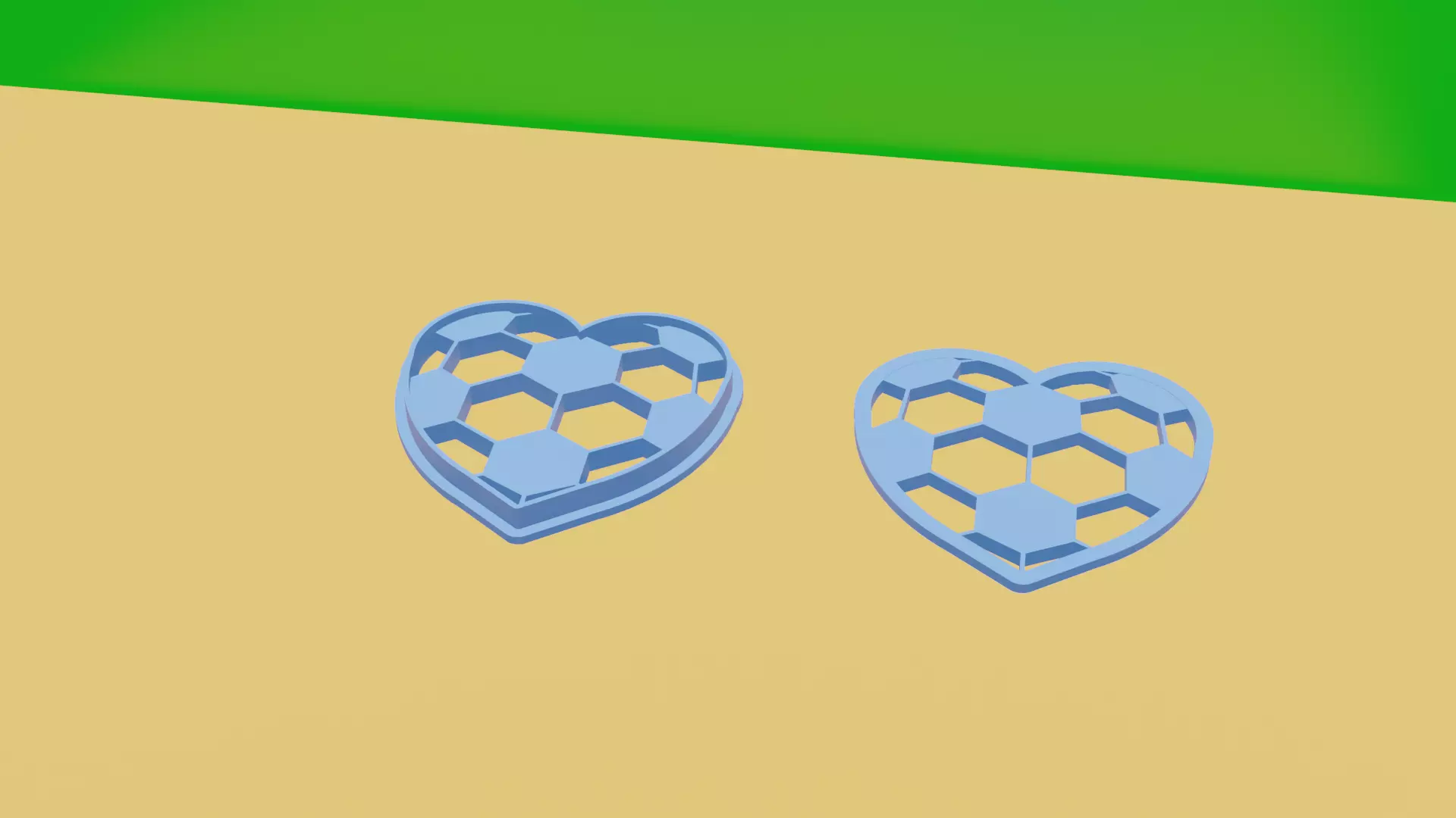 Soccer Heart Ball Cookie Cutter 3D print model_0