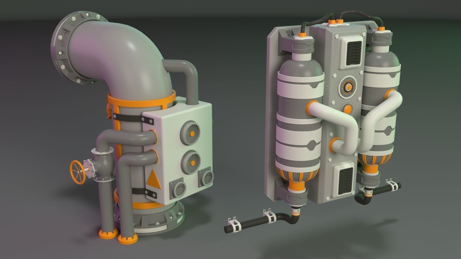 Wall Tube Mechanism Props 1 - 20 pieces 3D model_10