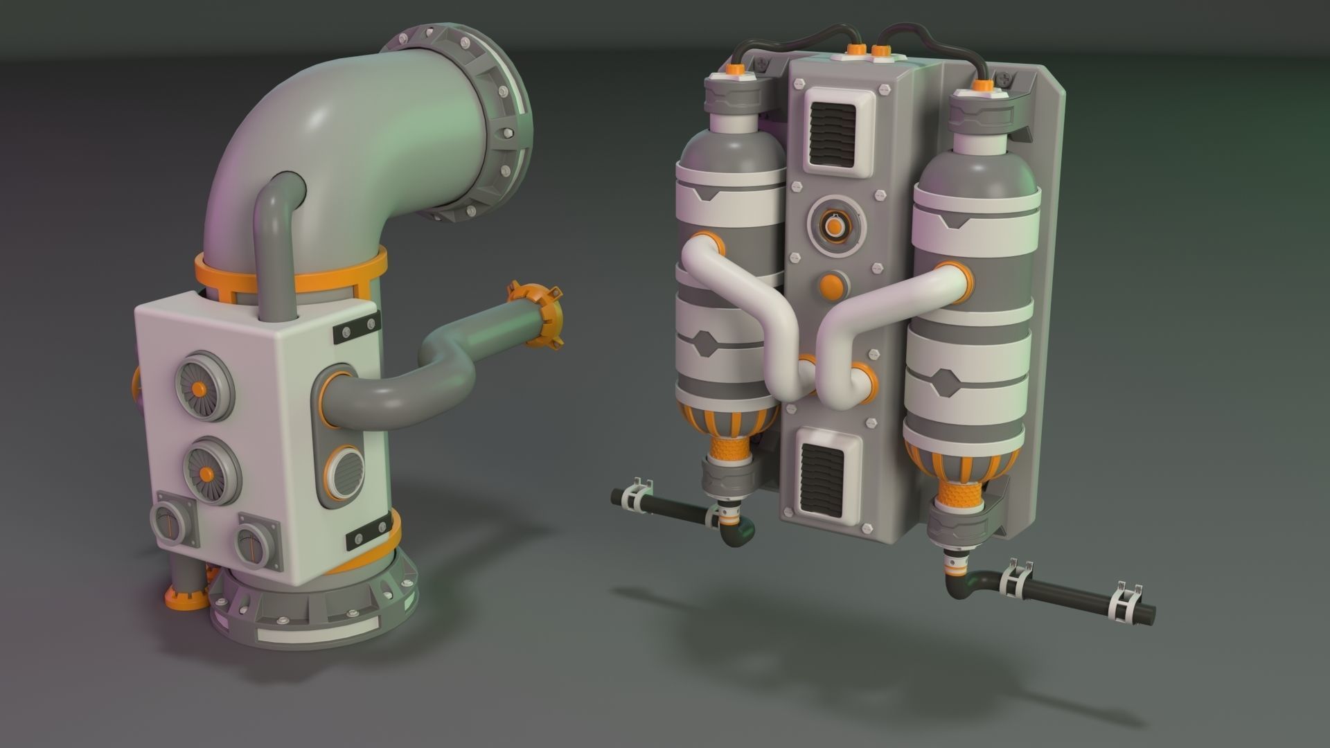 Wall Tube Mechanism Props 1 - 20 pieces 3D model_9