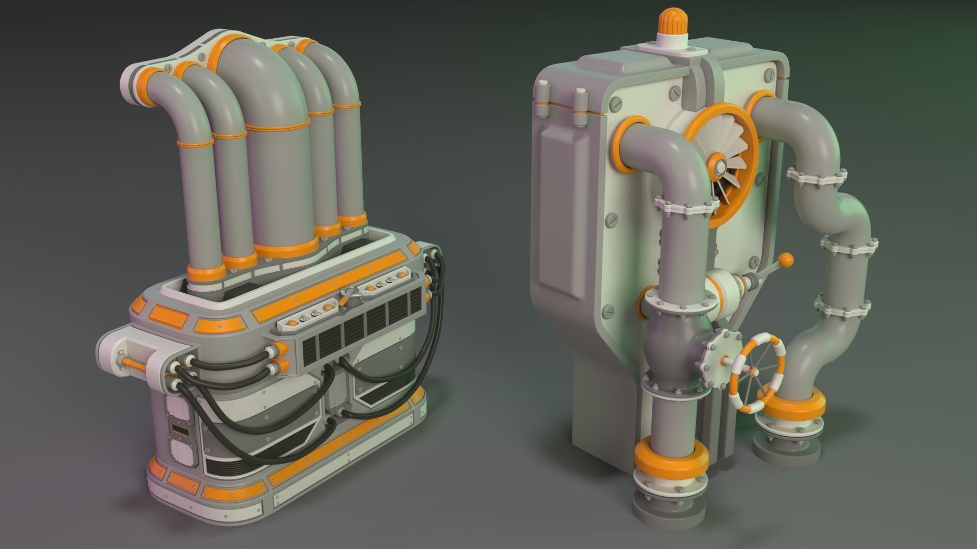 Wall Tube Mechanism Props 1 - 20 pieces 3D model_5