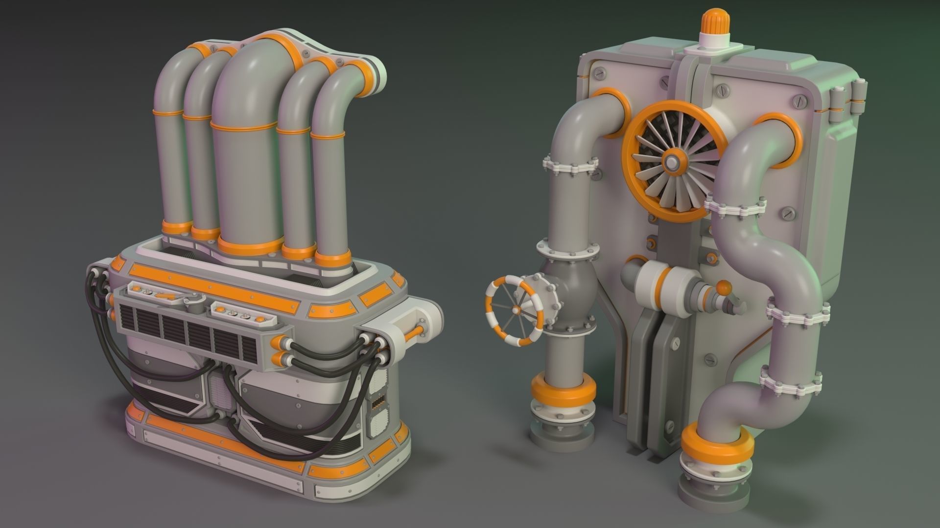 Wall Tube Mechanism Props 1 - 20 pieces 3D model_4