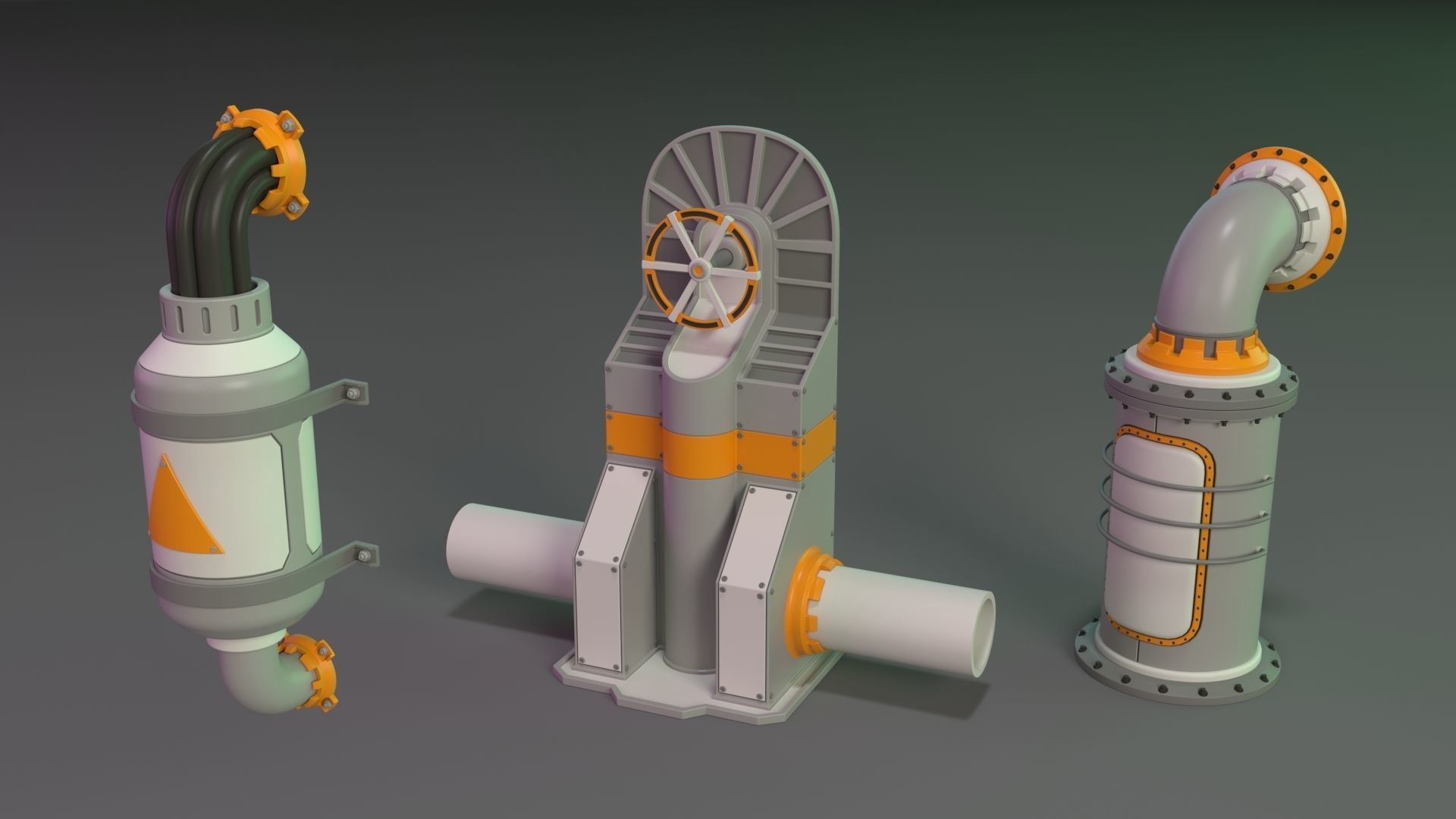 Wall Tube Mechanism Props 1 - 20 pieces 3D model_15