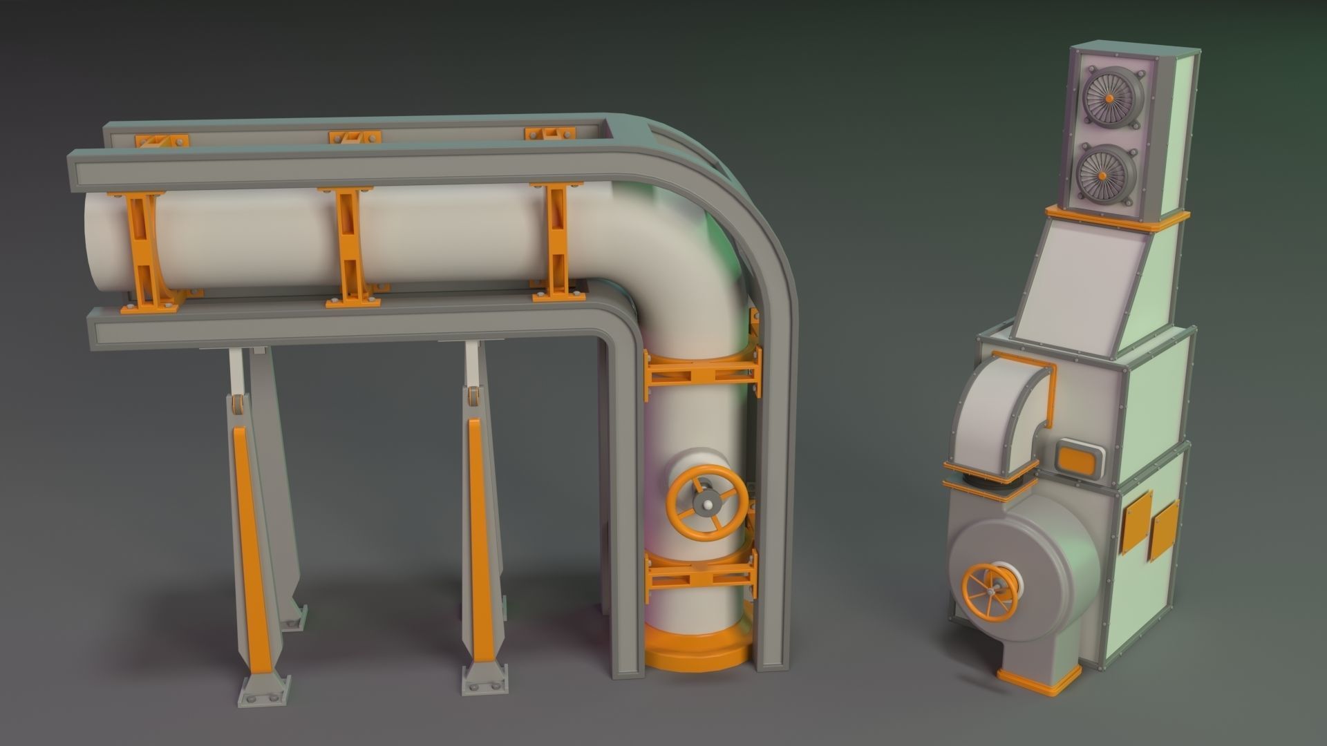 Wall Tube Mechanism Props 1 - 20 pieces 3D model_16