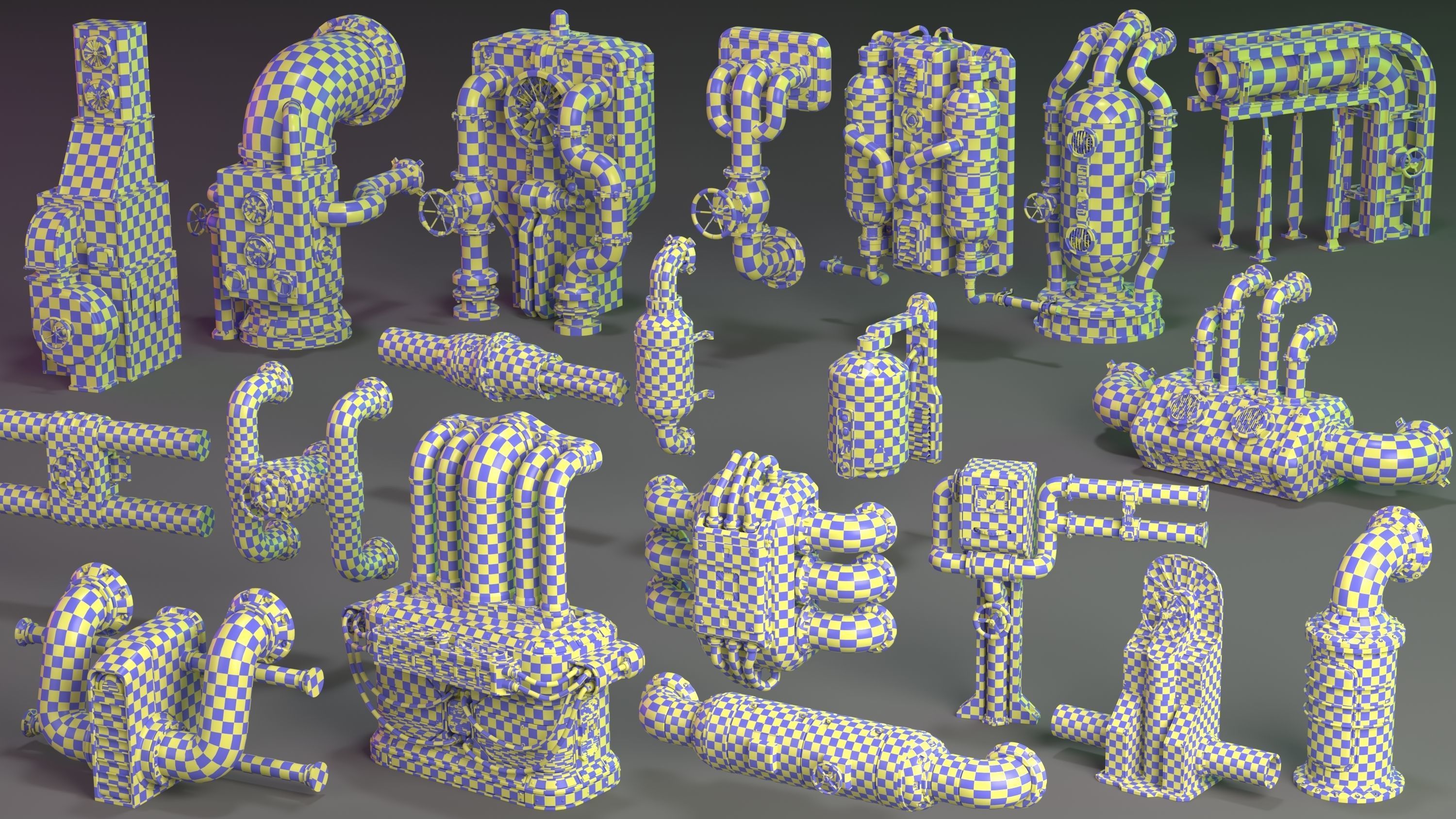 Wall Tube Mechanism Props 1 - 20 pieces 3D model_3