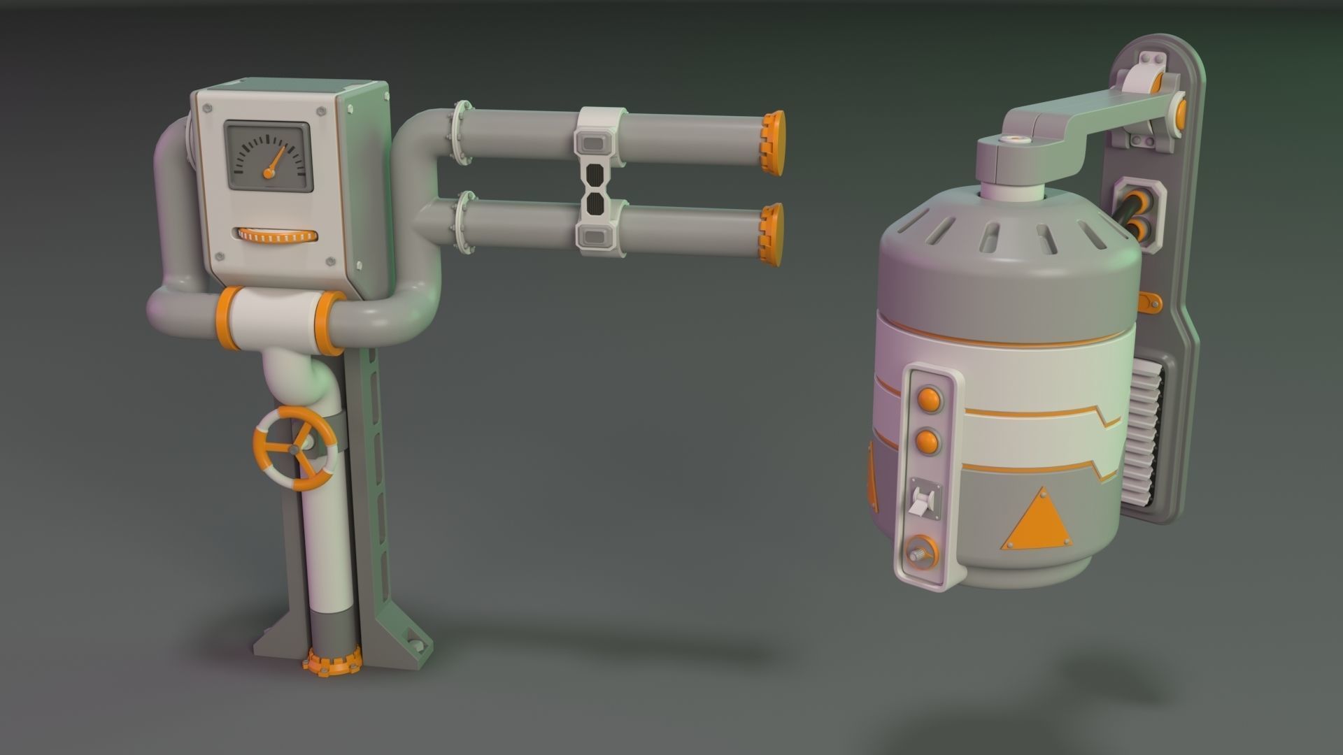 Wall Tube Mechanism Props 1 - 20 pieces 3D model_11